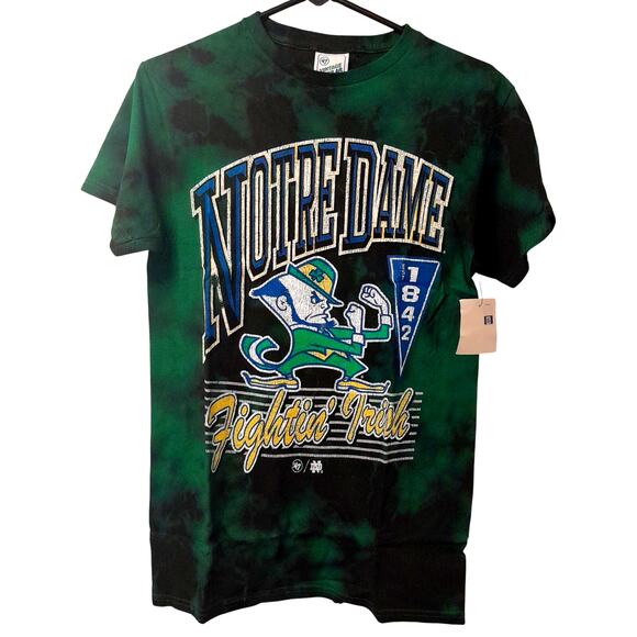 NCAA Fighting Irish Tie Dye T Shirt S Vintage Unisex Tee Big New Small Retro - Picture 2 of 4